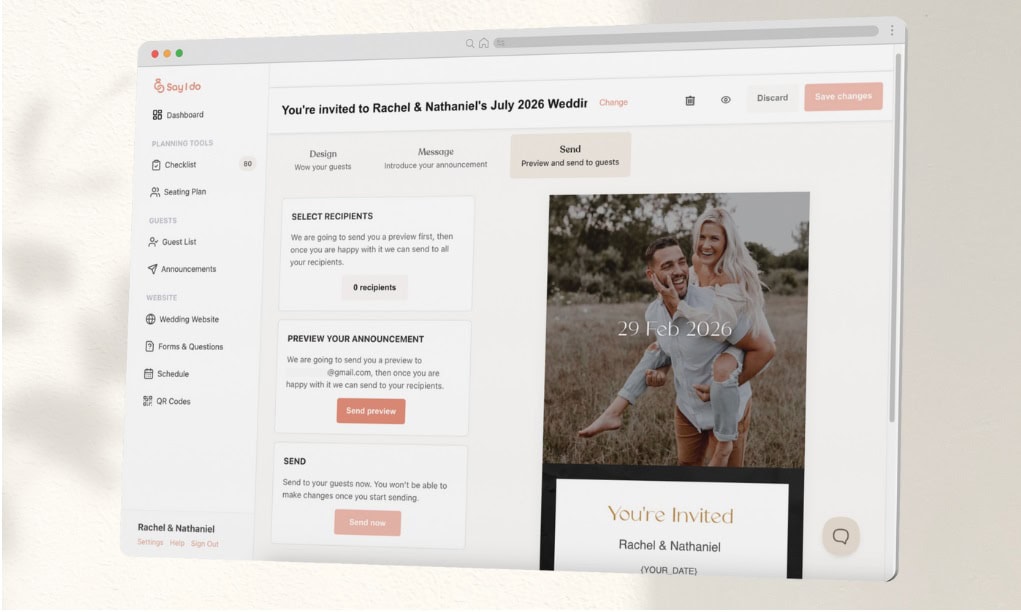 Say I Do Personal Wedding Website Invitations